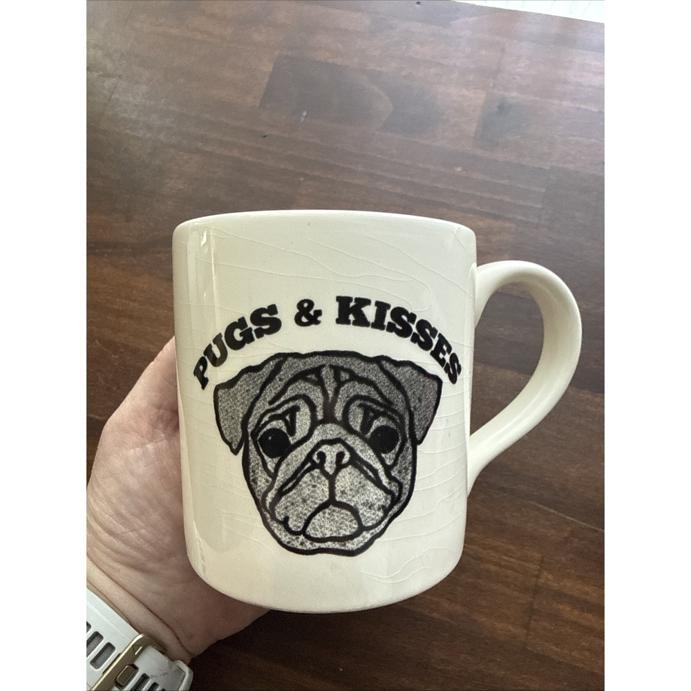 Royal Stafford Pugs & Kisses Dog Coffee Mug Made in Burslem England 11 OZ